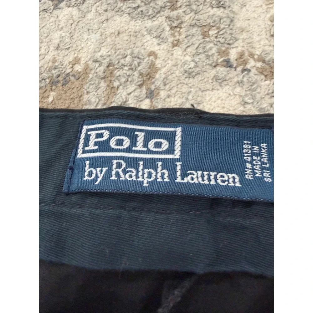 Polo Ralph Lauren Mens Black Straight Leg Chino Pants 36x30 Cotton Stretch